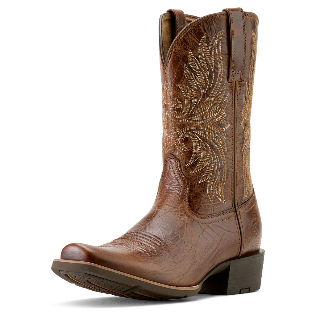 Ariat Mens Sport Narrow Cutter Toe Western Boots (10063959) Dark Tan
