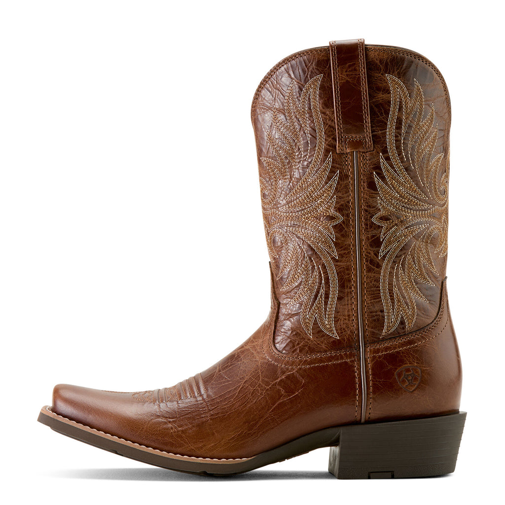 Ariat Mens Sport Narrow Cutter Toe Western Boots (10063959) Dark Tan