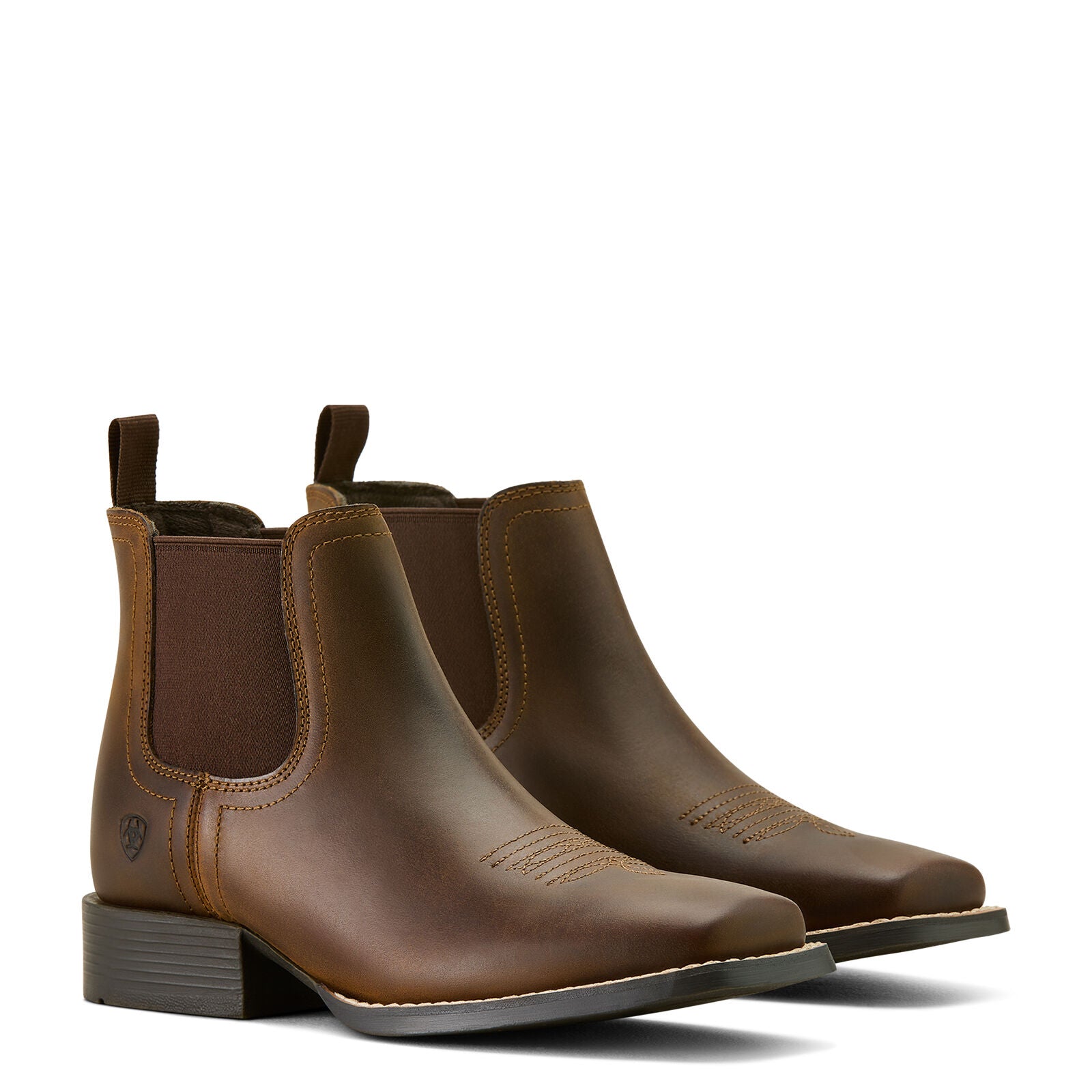 Ariat Youths Booker Chelsea Western Boots (10063824) Distressed Brown