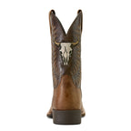 Ariat Mens Sport Steer Skull Western Boots (10064053) Sandstorm/Bitter Chocolate