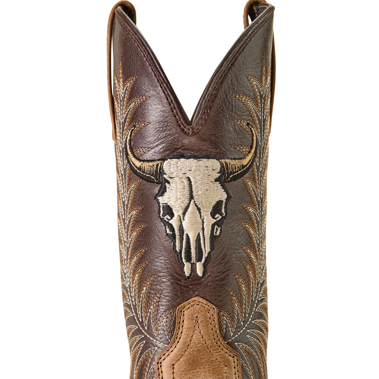 Ariat Mens Sport Steer Skull Western Boots (10064053) Sandstorm/Bitter Chocolate