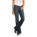 Ariat Womens R.E.A.L. Mid Rise Stretch Whipstitch Bootcut Jeans (10014022) Ocean