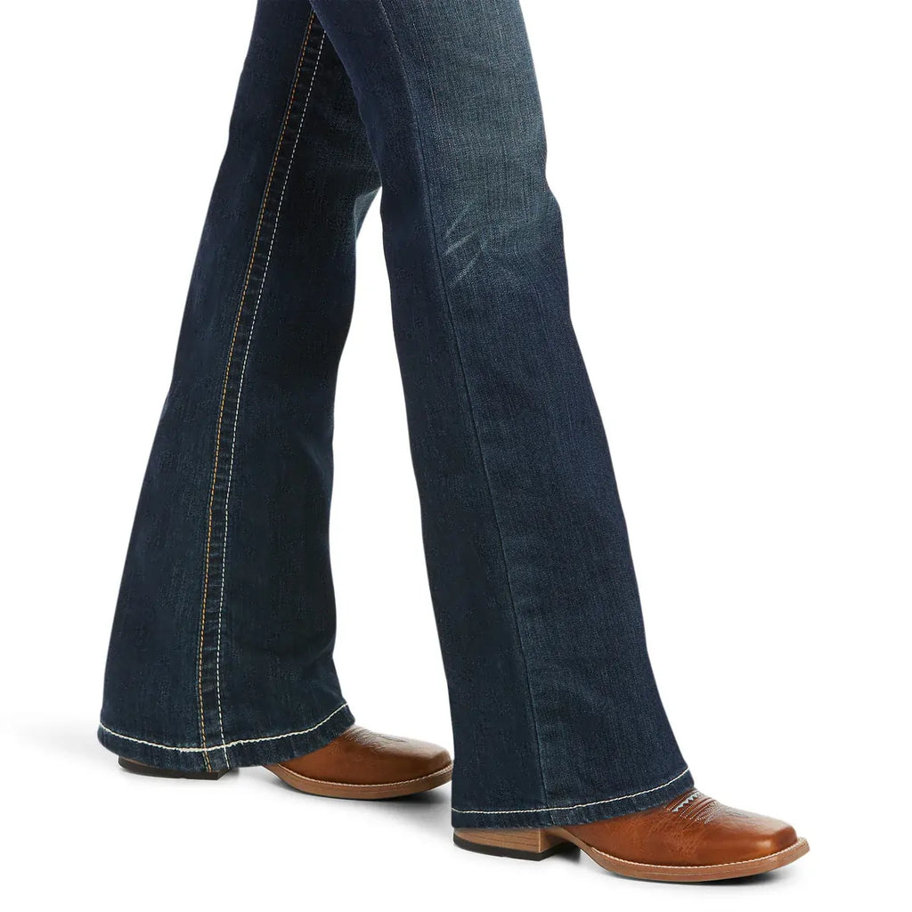 Ariat Womens R.E.A.L. Mid Rise Stretch Whipstitch Bootcut Jeans (10014022) Ocean