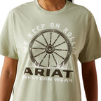 Ariat Womens Keep On Rollin S/S Tee (10062351) Desert Sage Heather
