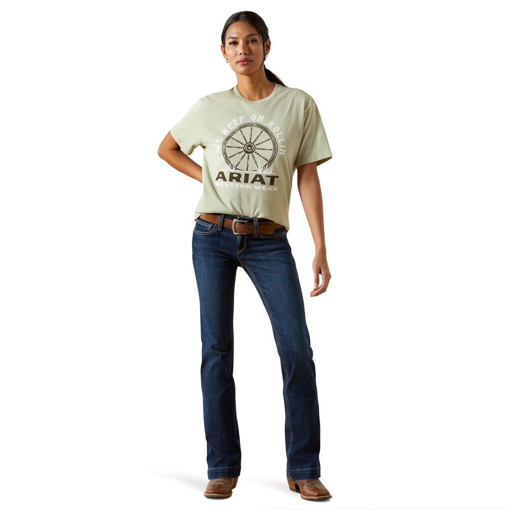 Ariat Womens Keep On Rollin S/S Tee (10062351) Desert Sage Heather