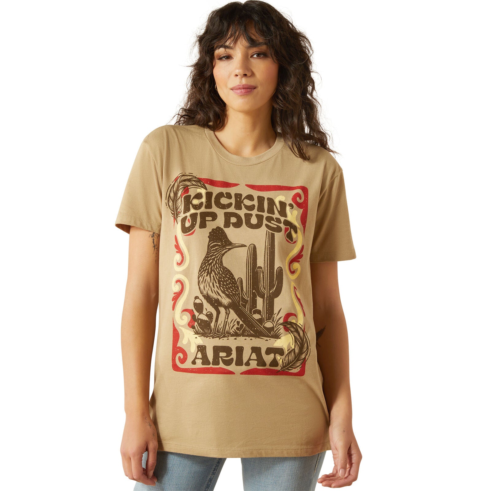 Ariat Womens Kickin Up Dust S/S Tee (10062348) Sand