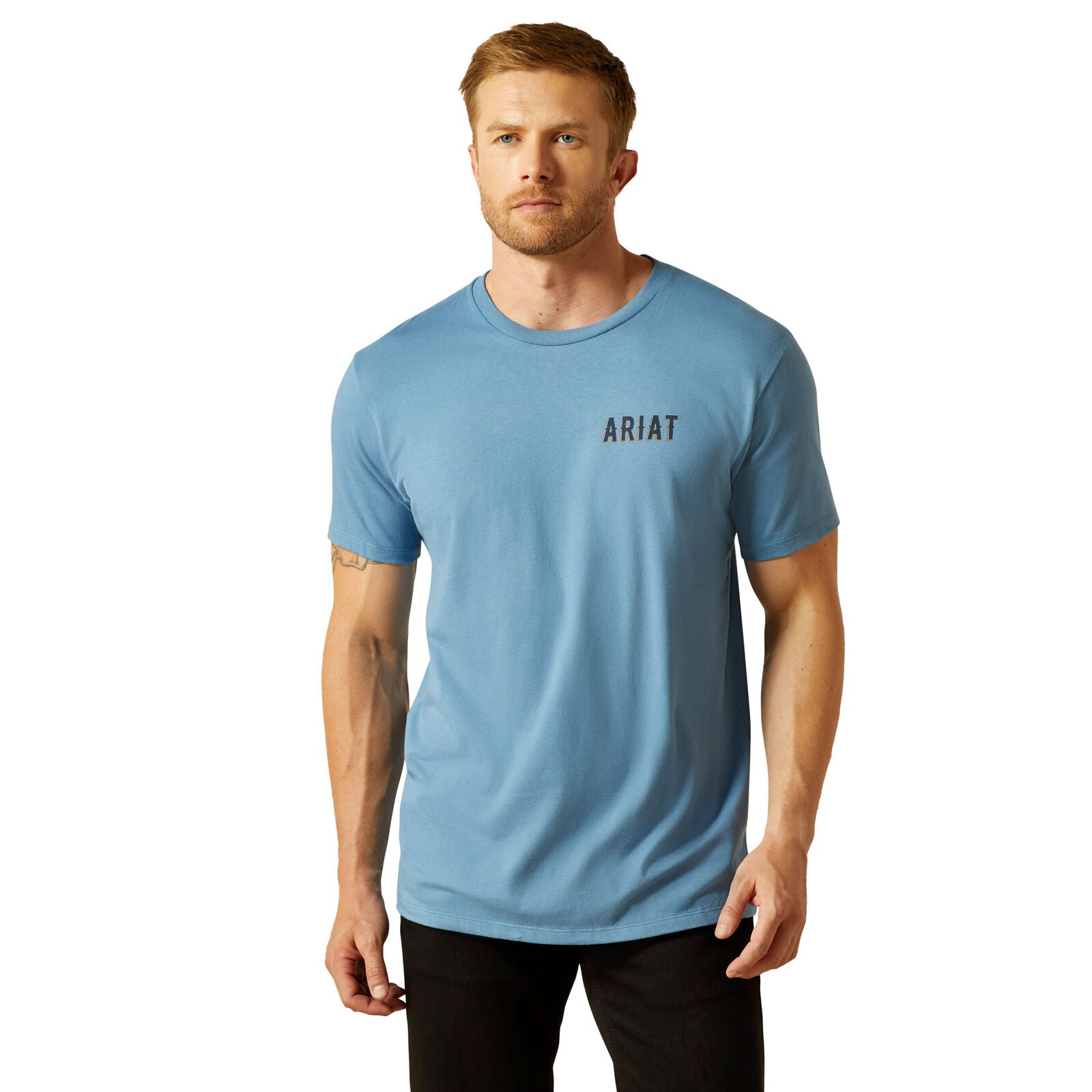 Ariat Mens Blazing Saddle S/S Tee (10062421) Coronet Blue