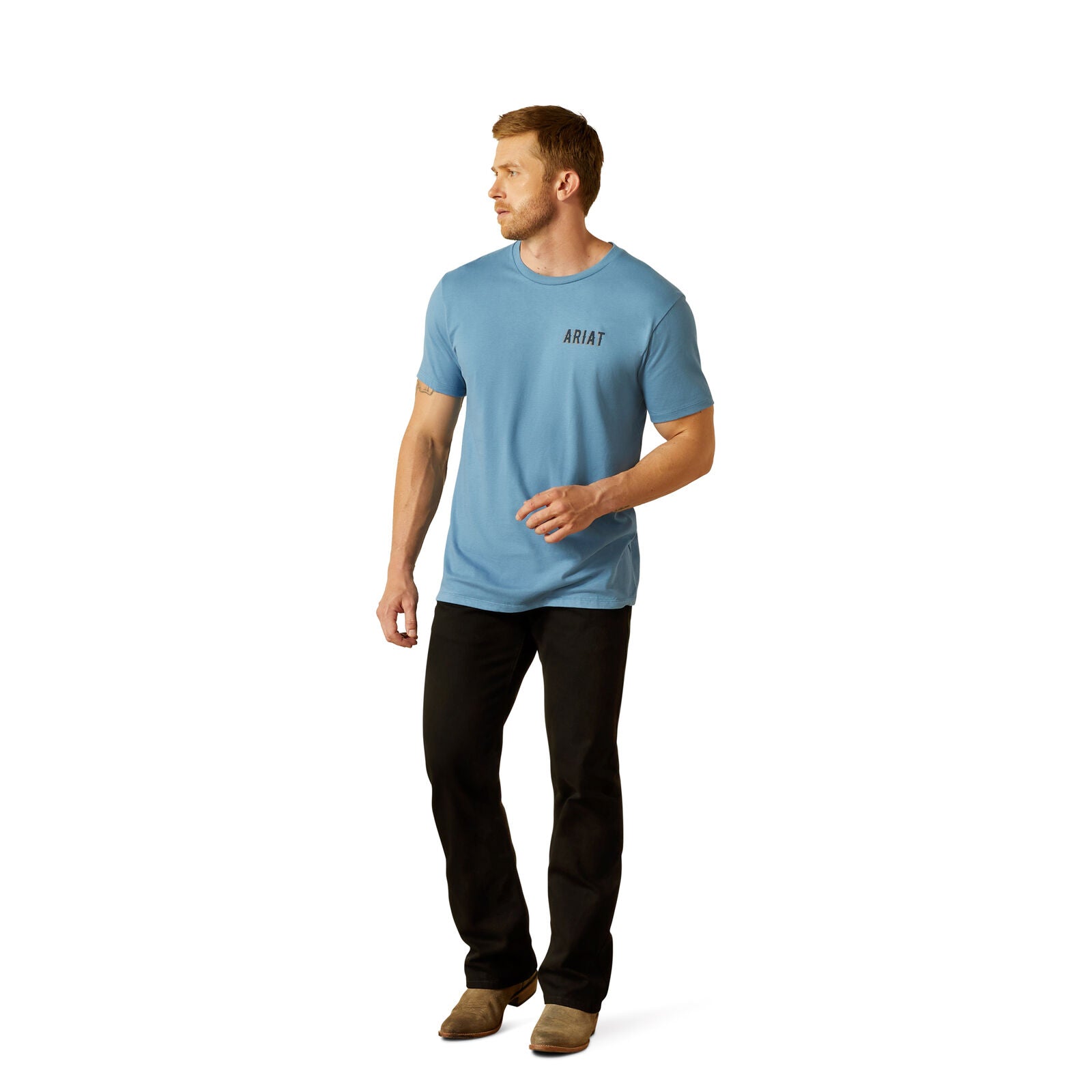 Ariat Mens Blazing Saddle S/S Tee (10062421) Coronet Blue