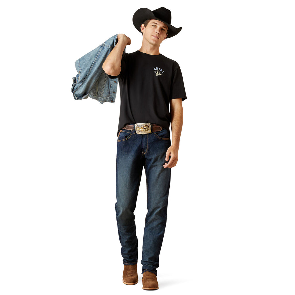 Ariat Mens Stitched Skull S/S Tee (10062423) Black