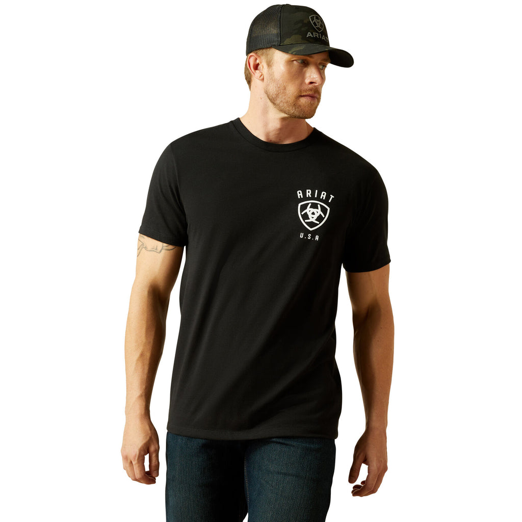 Ariat Mens Faded Bull S/S Tee (10062429) Black