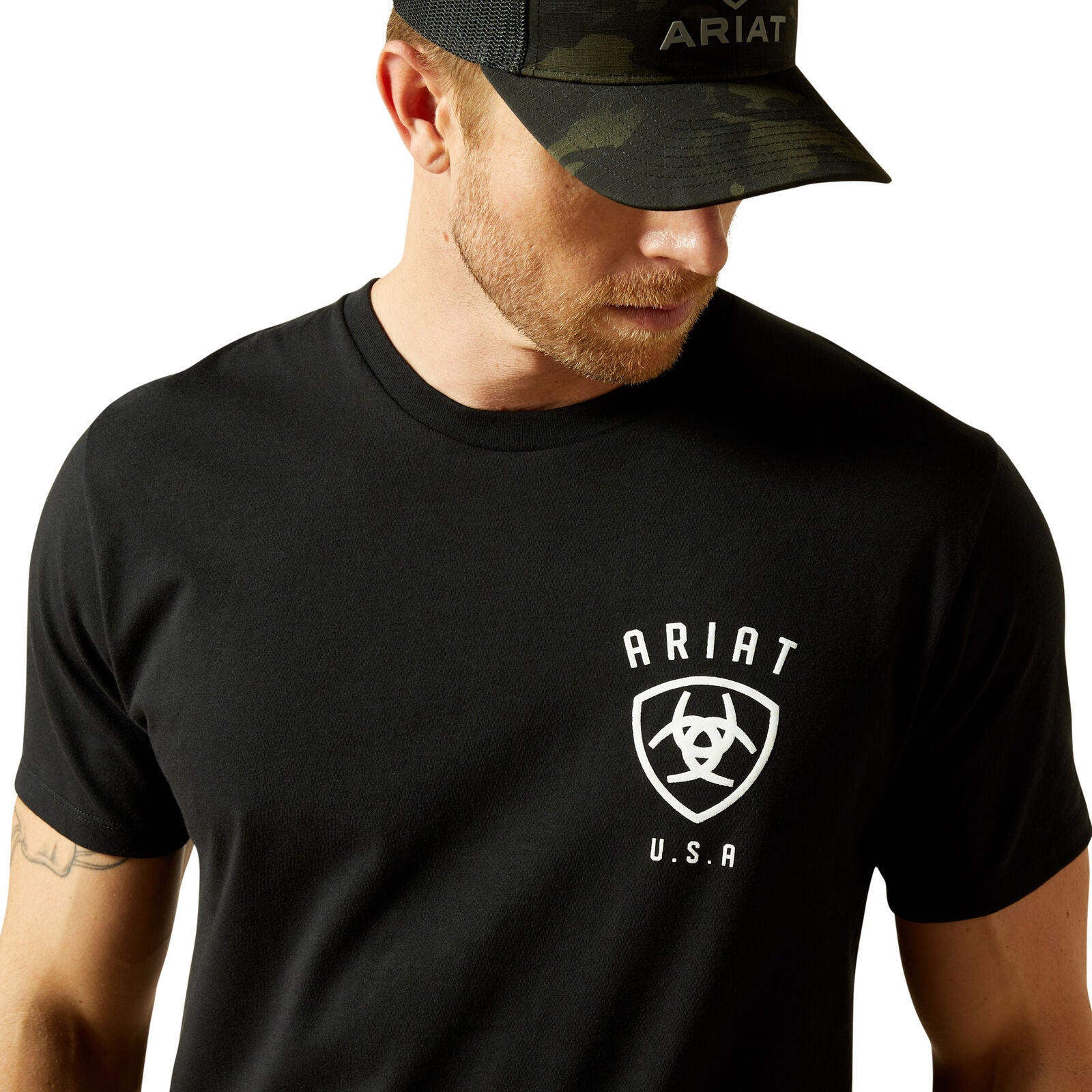 Ariat Mens Faded Bull S/S Tee (10062429) Black