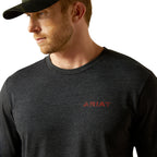 Ariat Mens Stamped Freedom L/S Tee (10062428) Charcoal Heather