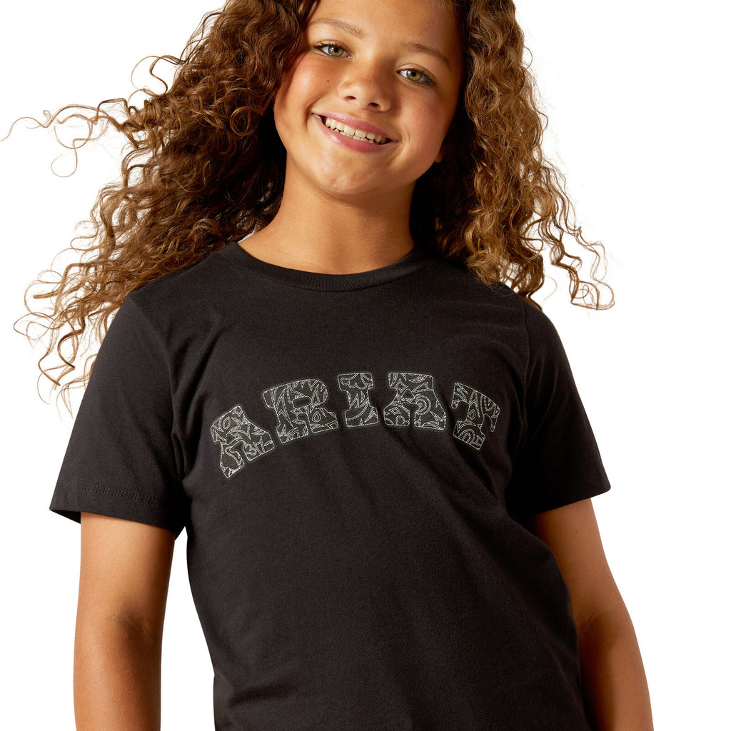 Ariat Girls Boot Stitch Logo S/S Tee (10062874) Black