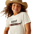 Ariat Girls Bull Horns S/S Tee (10062872) Natural