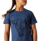 Ariat Girls Bull Night Sky S/S Tee (10062873) Navy Heather