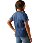 Ariat Girls Bull Night Sky S/S Tee (10062873) Navy Heather