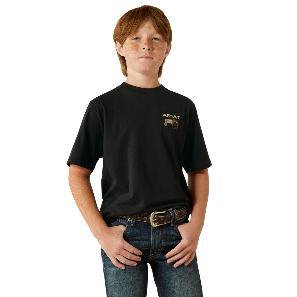 Ariat Boys Gramps Tractor S/S Tee (10062408) Black