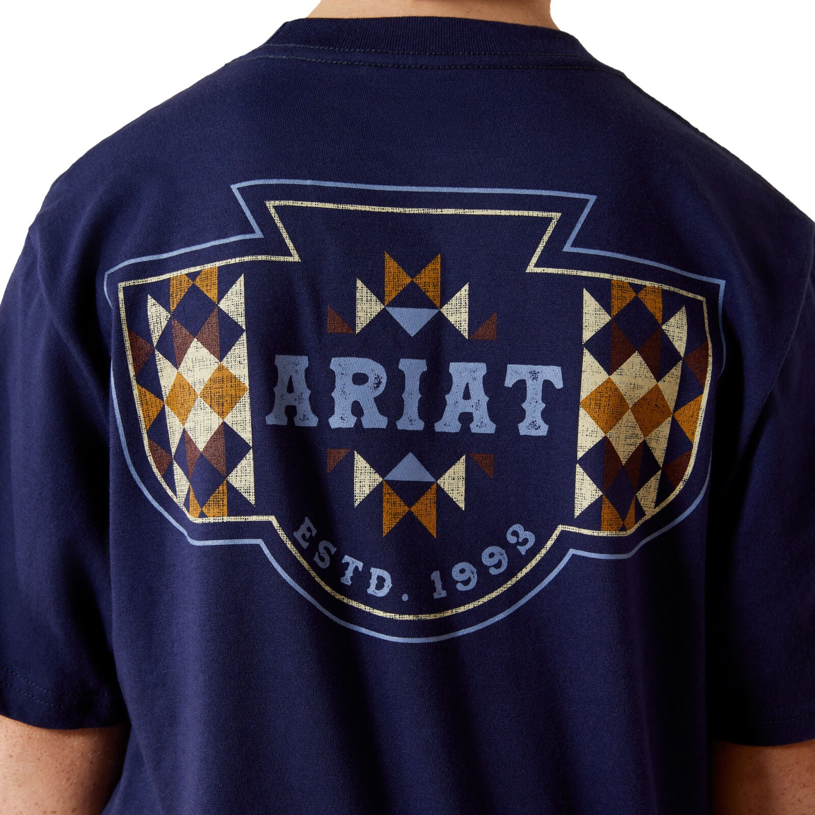Ariat Boys Woven West S/S Tee (10062409) Blue