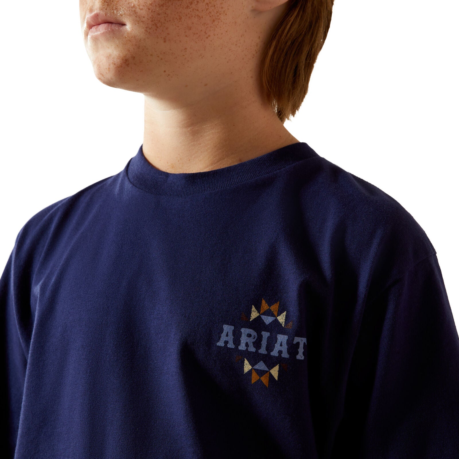 Ariat Boys Woven West S/S Tee (10062409) Blue