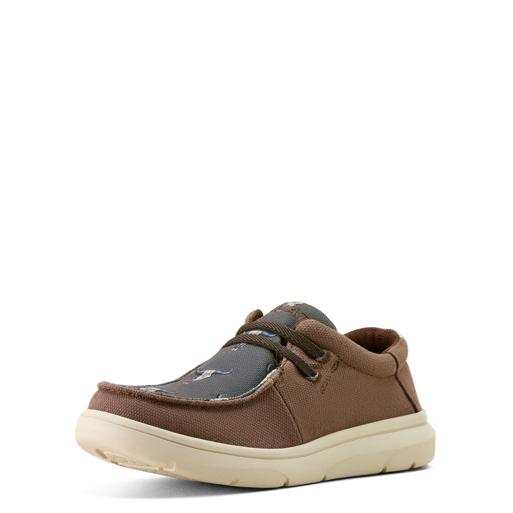 Ariat Youths Hilo Shoes (10063935) Chocolate/Ariat Steer Heads