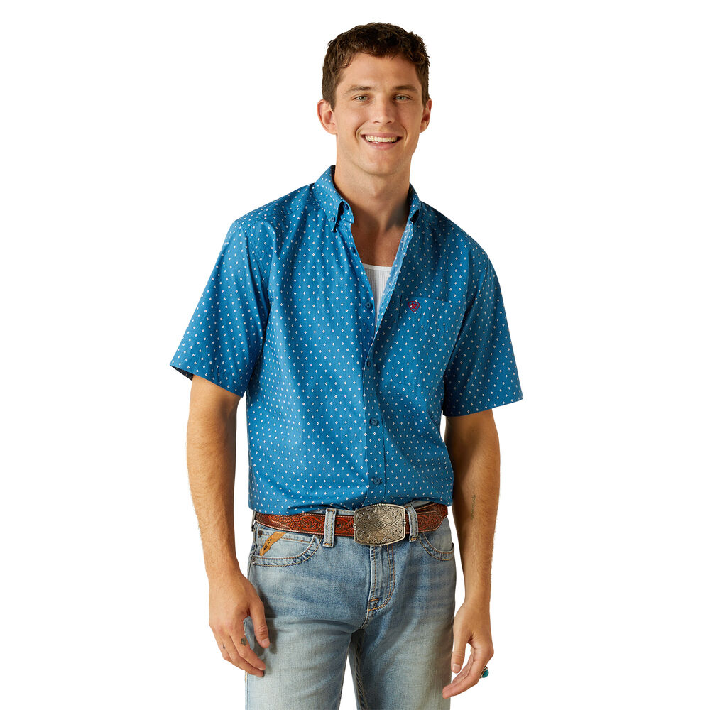 Ariat Mens Scott S/S Shirt (10059017) Dark Teal