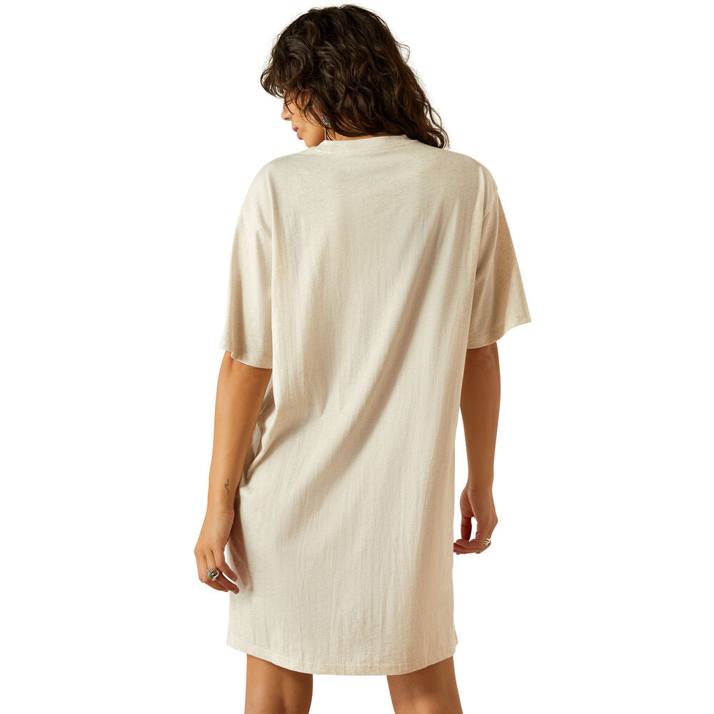 Ariat Womens Wild Cowgirl S/S Tee Dress (10058900) Oatmeal Heather