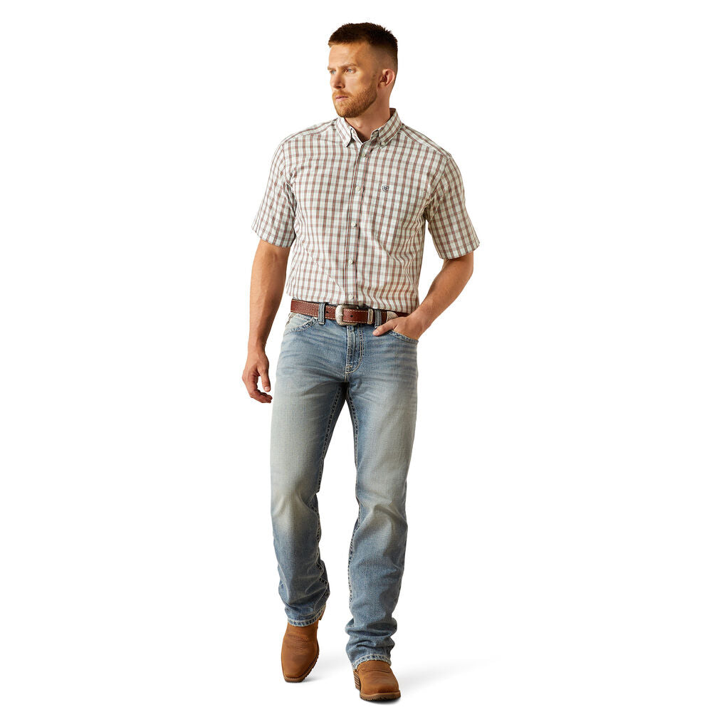 Ariat Mens Wrinkle Free Elton S/S Shirt (10058746) White