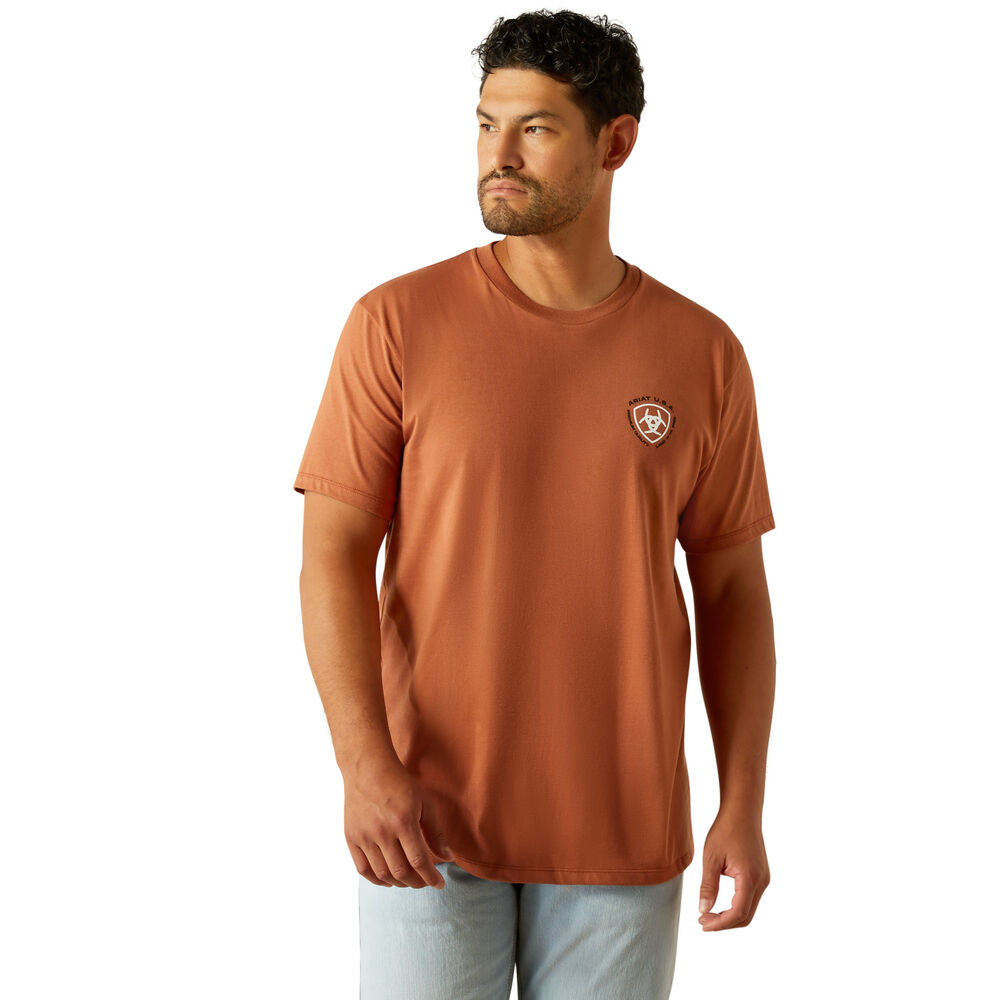 Ariat Mens Loft Simple Seal S/S Tee (10058887) Chutney