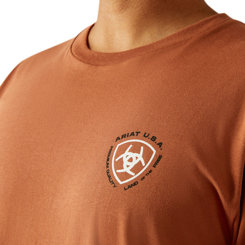 Ariat Mens Loft Simple Seal S/S Tee (10058887) Chutney