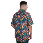Just Country Mens Jordan Full Button S/S Print Shirt (MWSSR250) Navy Fiesta