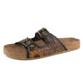 Roper Womens Desiree Tooled Western Sandals (21607582) Tan Floral