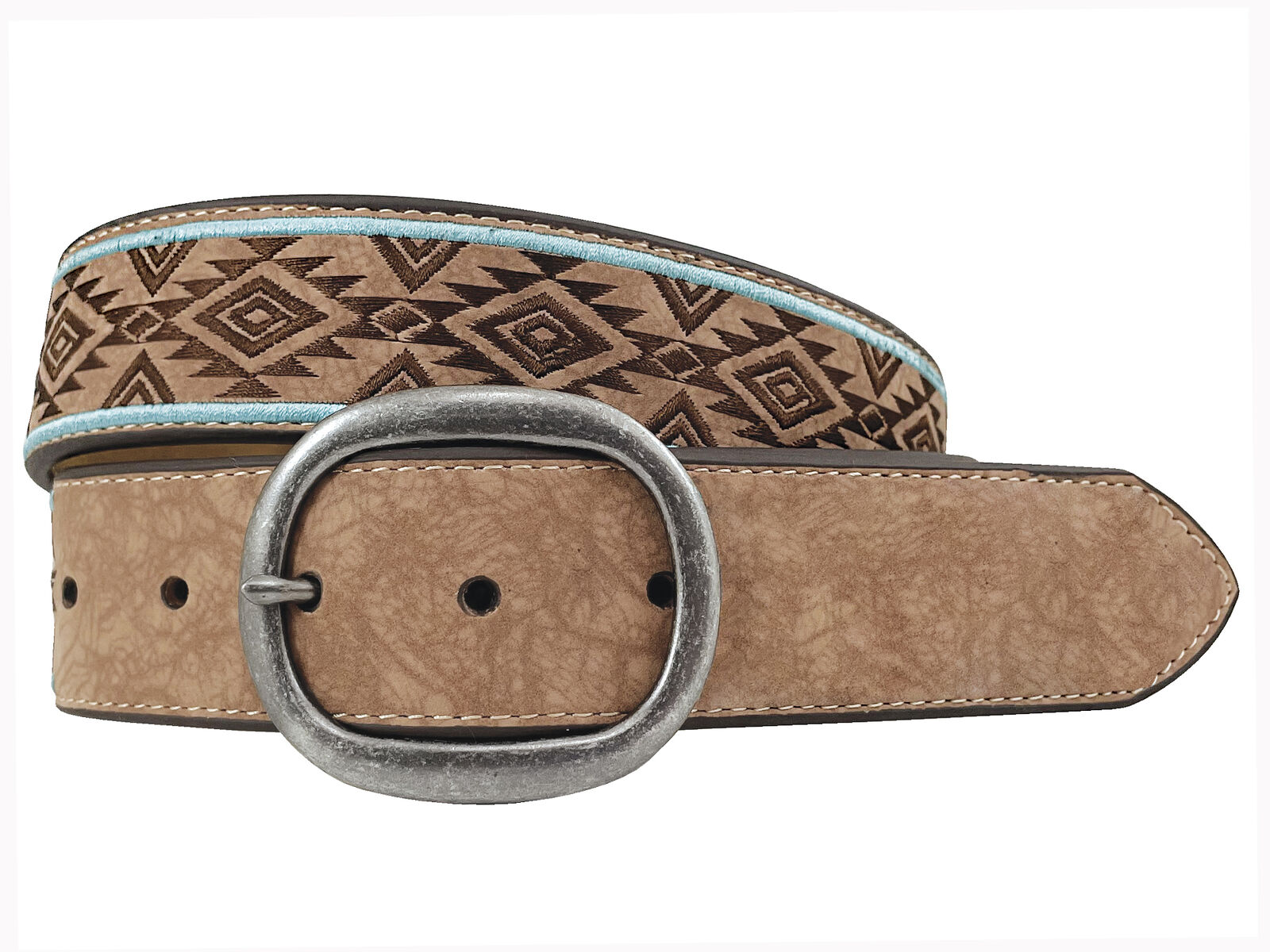 Roper Womens 1.1/2" Synthetic Leather Belt With Aztec Embroidery (9667300) Tan