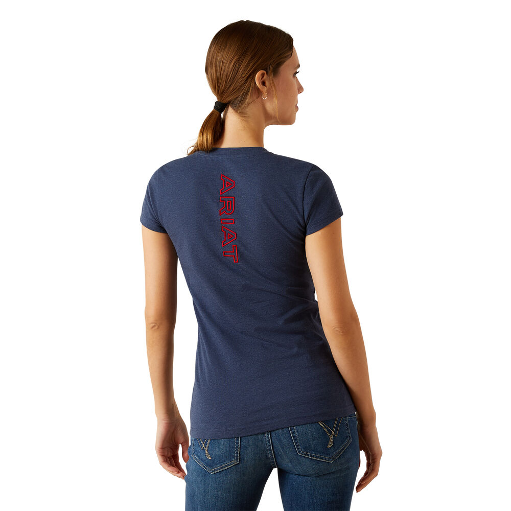 Ariat Womens BV Logo S/S Tee (10062825) Navy Heather