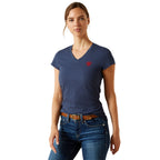 Ariat Womens BV Logo S/S Tee (10062825) Navy Heather
