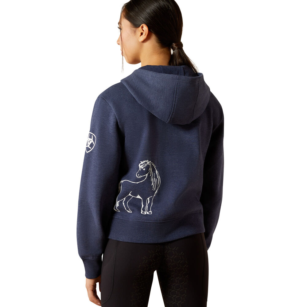Ariat Girls Spiffy Full Zip Sweatshirt (10062478) Navy Heather