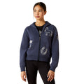 Ariat Girls Spiffy Full Zip Sweatshirt (10062478) Navy Heather