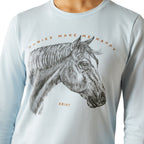 Ariat Girls Happy L/S Tee (10062566) Skyway