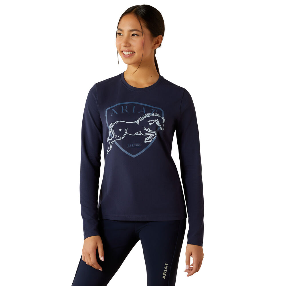 Ariat Girls Liberty Jump L/S Tee (10062565) Navy