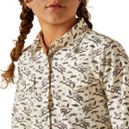 Ariat Girls Rodeo Time Snap L/S Shirt (10062842) Bucking Horse Print
