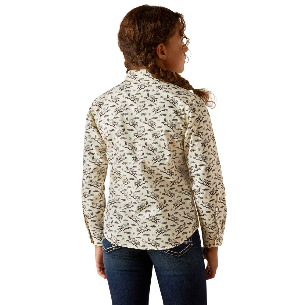Ariat Girls Rodeo Time Snap L/S Shirt (10062842) Bucking Horse Print