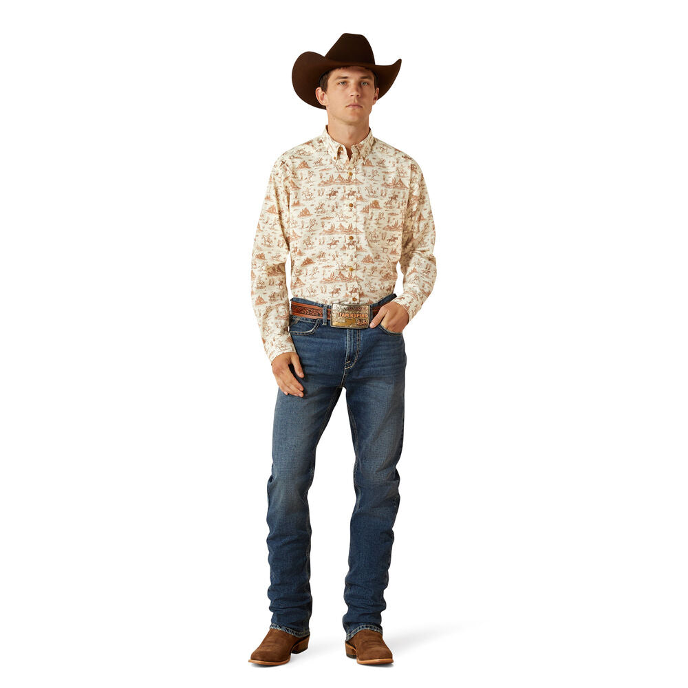 Ariat Mens Saint L/S Shirt (10062242) Cream