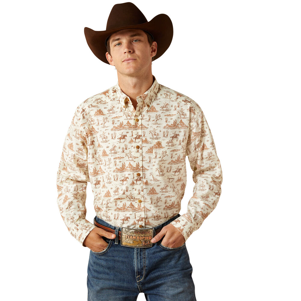 Ariat Mens Saint L/S Shirt (10062242) Cream