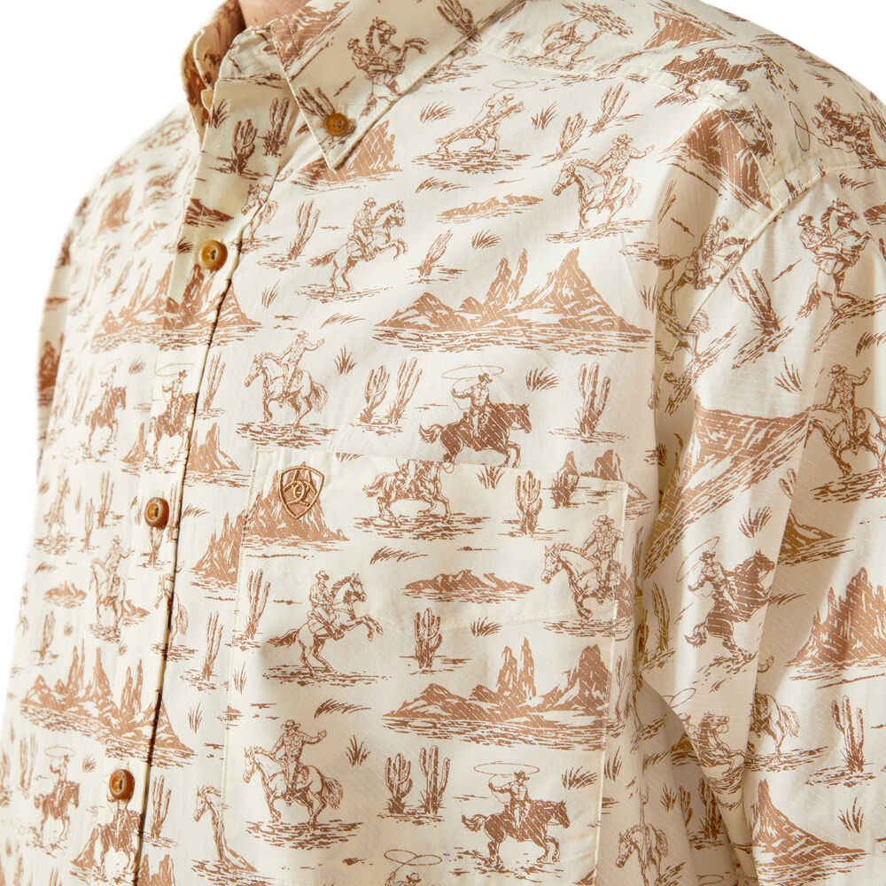 Ariat Mens Saint L/S Shirt (10062242) Cream