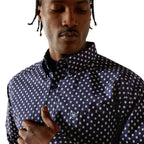 Ariat Mens Stone L/S Shirt (10062241) Dark Blue