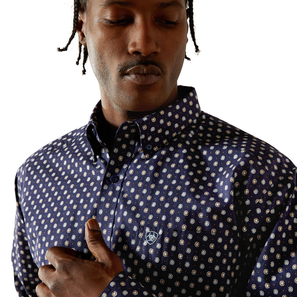 Ariat Mens Stone L/S Shirt (10062241) Dark Blue
