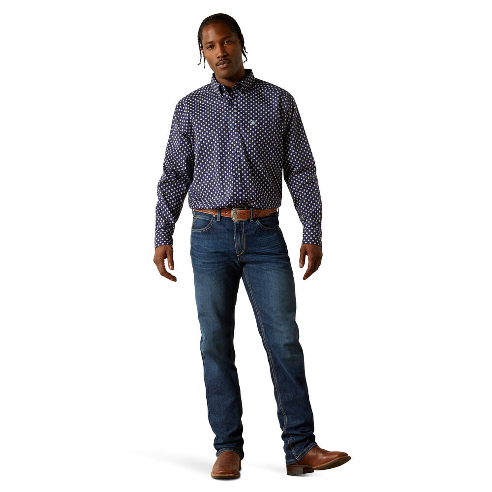 Ariat Mens Stone L/S Shirt (10062241) Dark Blue