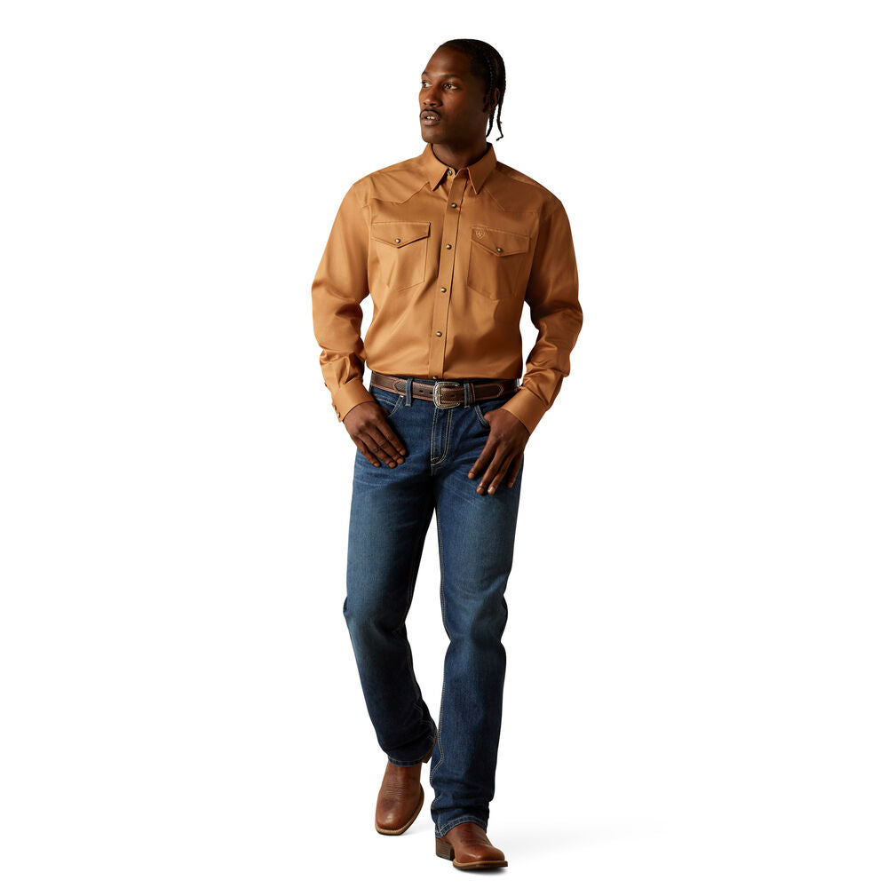 Ariat Mens Solid Twill Snap L/S Shirt (10062473) Tan