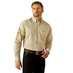 Ariat Mens Team Pierce L/S Shirt (10062251) Cream/Light Brown
