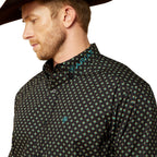 Ariat Mens Team Phibert L/S Shirt (10062253) Black/Teal