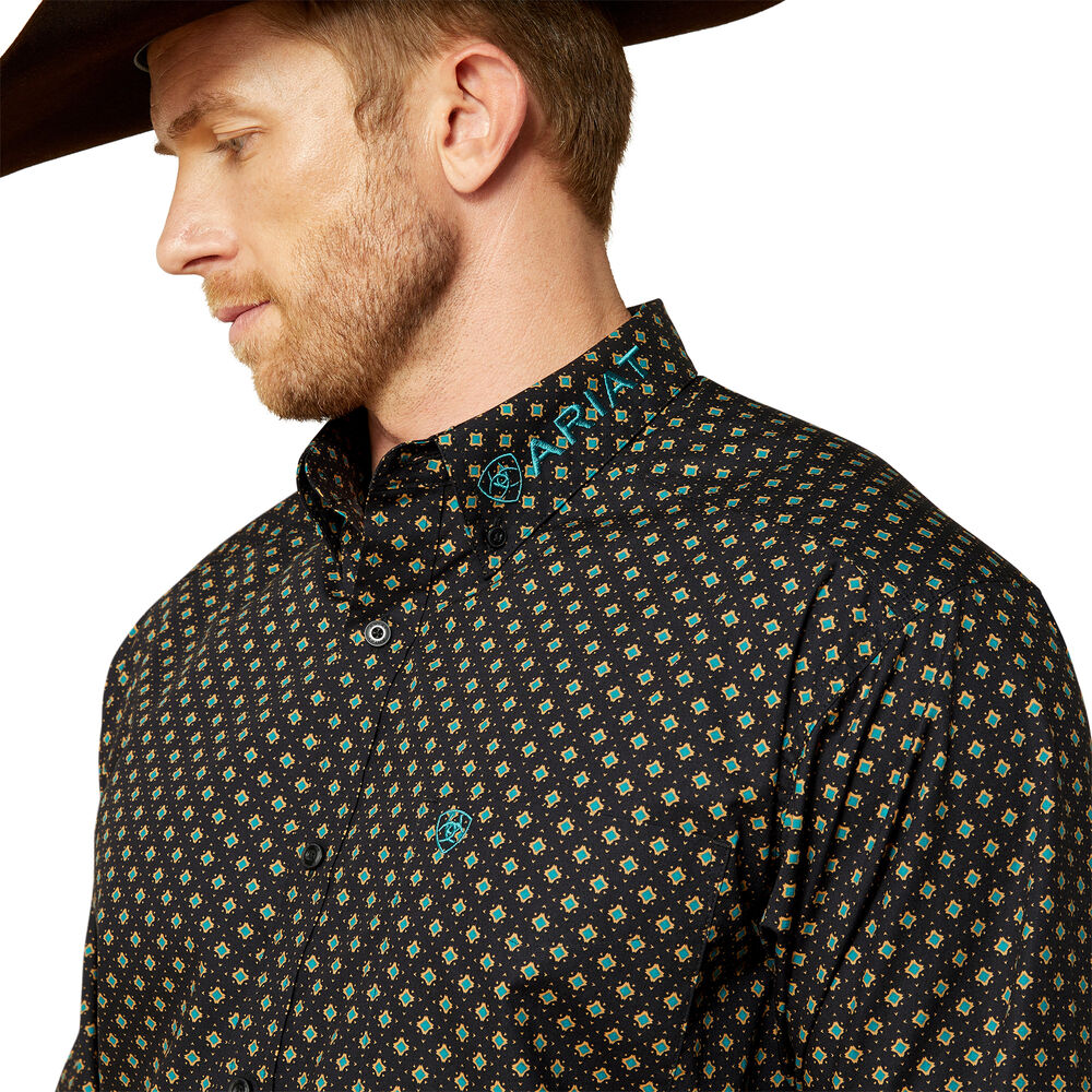 Ariat Mens Team Phibert L/S Shirt (10062253) Black/Teal
